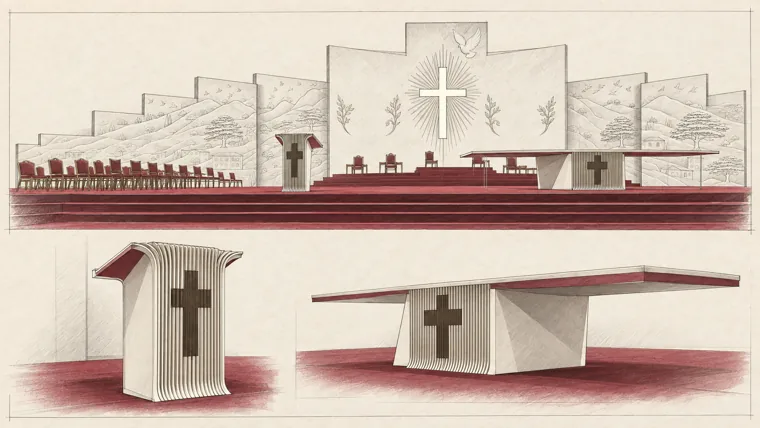Papal Mass · Beirut Waterfront — interpretive sketch / Not to scale