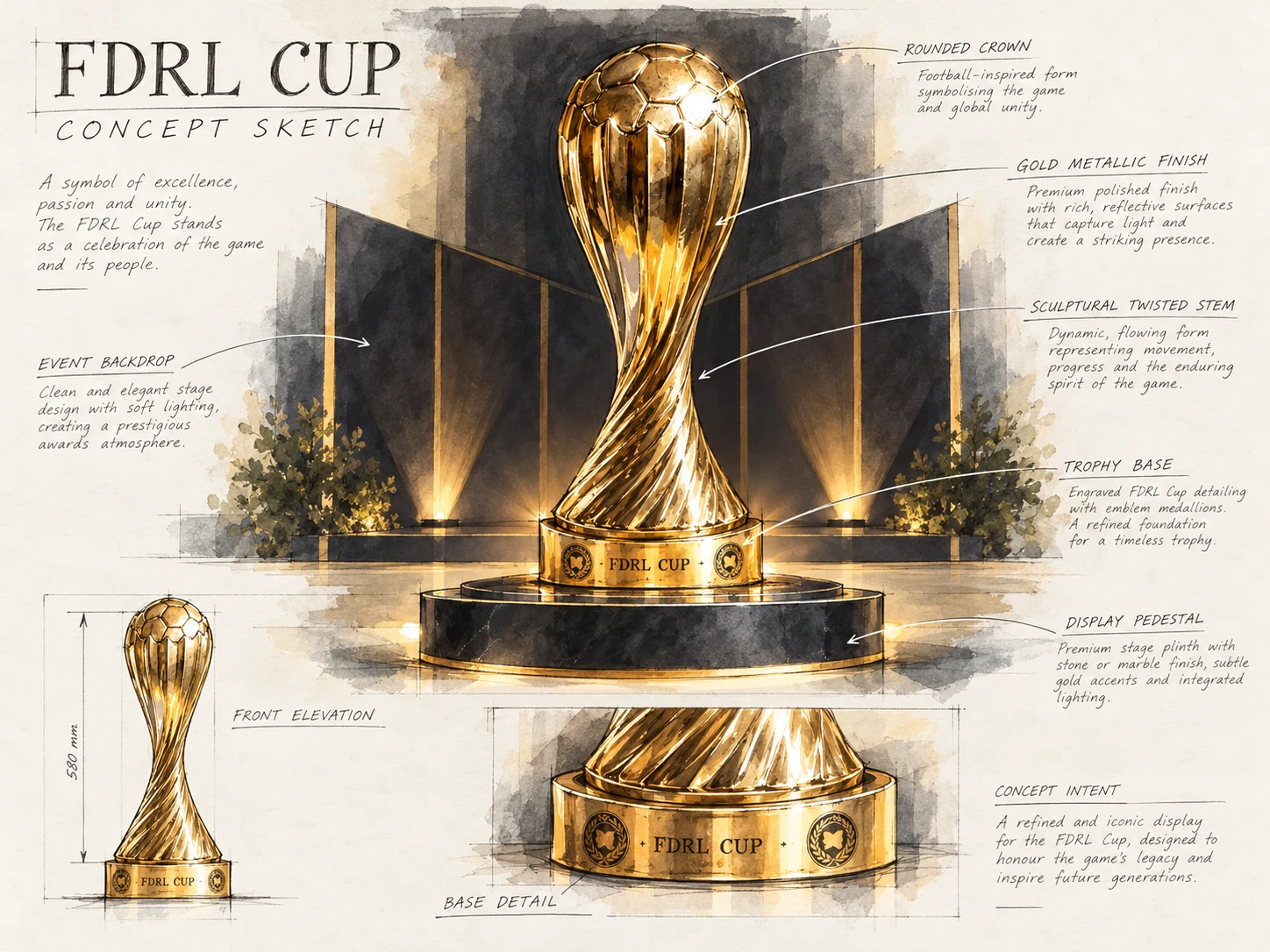 FDRL Cup / Concept sketch · Not to scale