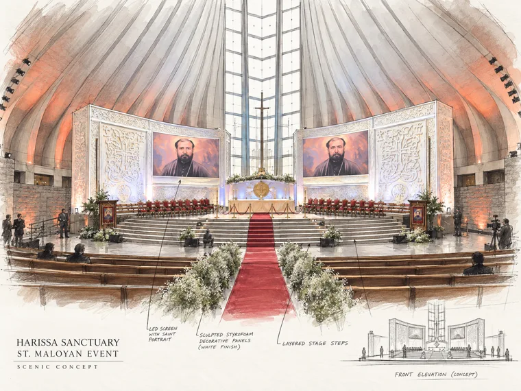 The Sanctuary of Light / Concept sketch · Not to scale