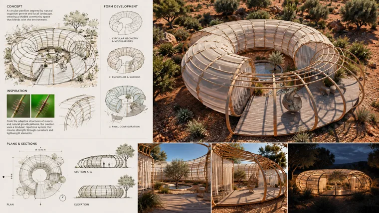 Quiver Lodge / Concept board · Not to scale