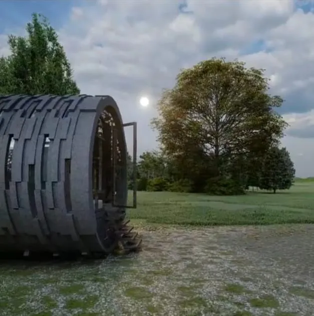 Compact living studies — The Glitched O / Enclosure and environmental systems concept