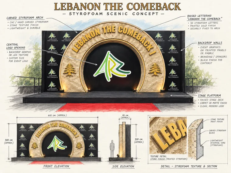Lebanon the Comeback / Concept sketch · Not to scale